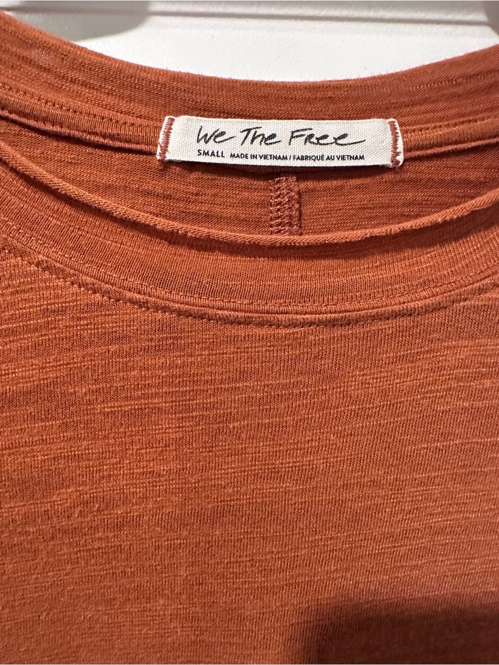 We The Free Ruched-Detail Long Sleeve Top in Rust Orange - Picture 5 of 5